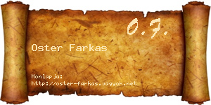 Oster Farkas névjegykártya